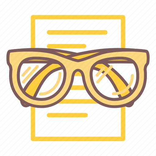 Article, document, education, glasses, list, read, reading icon - Download on Iconfinder