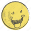 cartoon, emoji, face, paper, smiley, yellow 