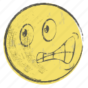 cartoon, emoji, face, paper, smiley, yellow
