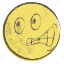 cartoon, emoji, face, paper, smiley, yellow 