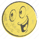 cartoon, emoji, face, paper, smiley, yellow