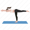 exercise, pose, warrior iii, workout, yoga, yoga18
