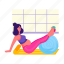 pregnancy yoga, ball yoga, ball exercise, yoga pose, physical exertion 