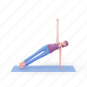 side, plank, yoga, pose, woman, fitness, meditation 