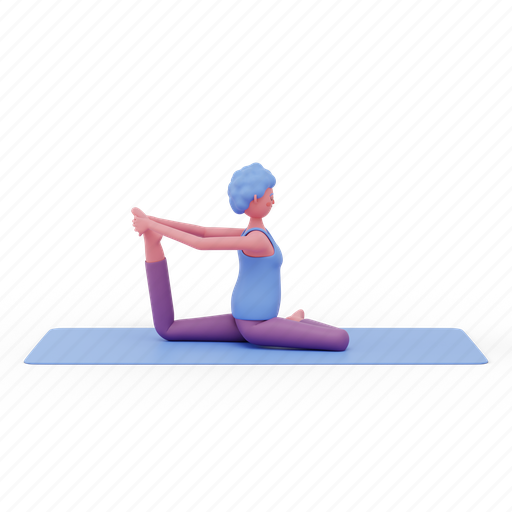 One, leg, pigeon, yoga, pose, woman, fitness 3D illustration - Download on Iconfinder