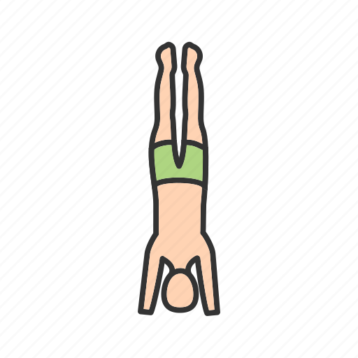 Exercise, fitness, headstand, pose, training, yoga, young icon - Download on Iconfinder