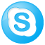 social, skype, round, blue 