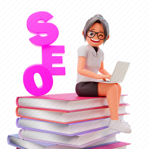 Business woman, illustration, marketing, render, search, seo 3D illustration - Download on Iconfinder