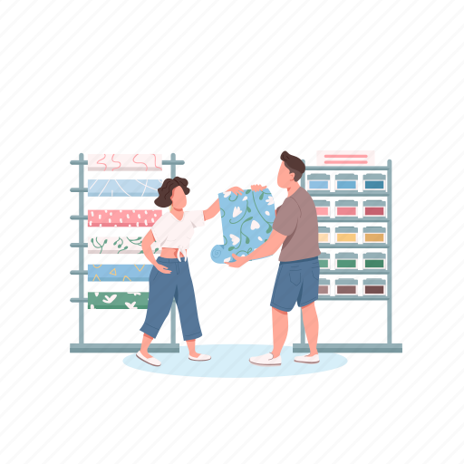 Family, couple, shopping, wallpaper, home renovation illustration - Download on Iconfinder