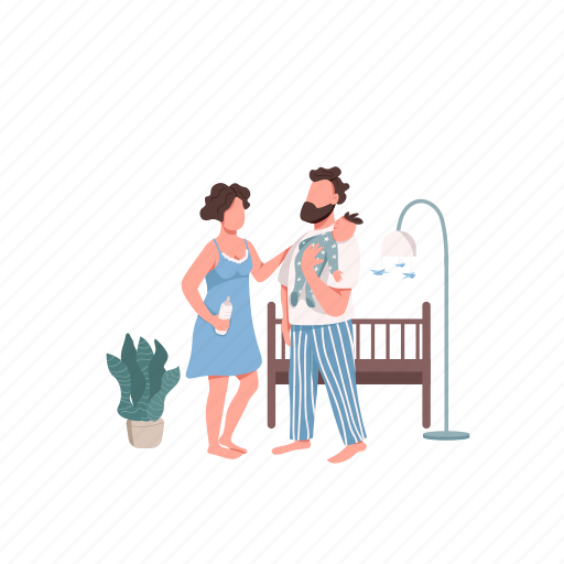 Young, family, newborn, baby, childcare illustration - Download on Iconfinder