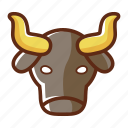 animal, bull, cow, head, horn, taurus, zodiac 