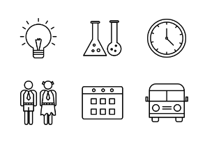 School and Education Icon Set