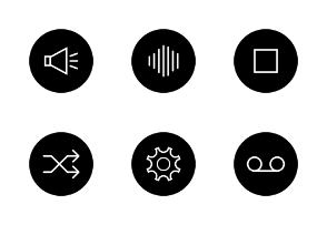 Black Glyphicon Music Player and Videos