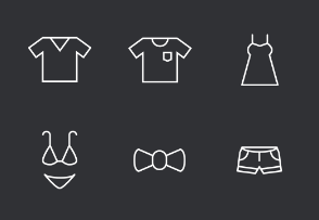 Cloth Thinline Icons Set