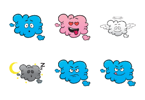 Cloud Emoji Cartoons