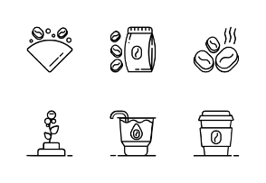 Coffee Shop Outline Iconset