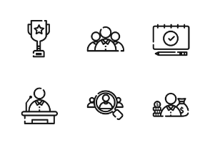 Corporate Business Outline Iconset