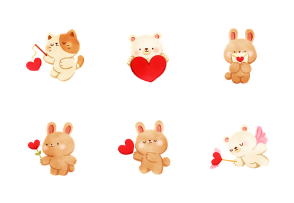 Cute Animal with Valentines day