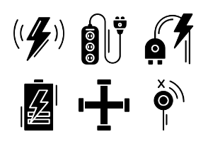 Electrician Tools And Elements Glyph