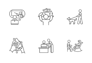 First job icons. Linear. Outline