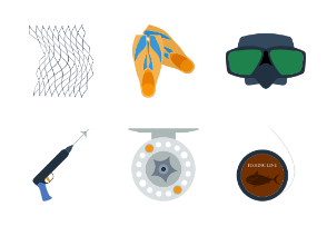 Fishing color icons