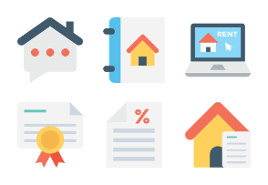 Flat Real Estate Icons 2