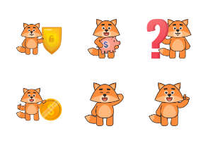 Fox character in different situations set 3
