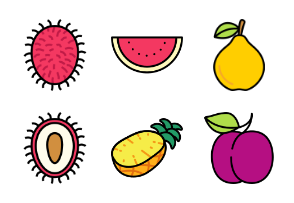 Fruit Colored Outline Style