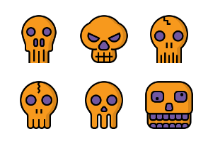 Halloween human skull vector icon.Ghost,Monster,Demon sign.