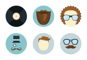 Hipster flat icons