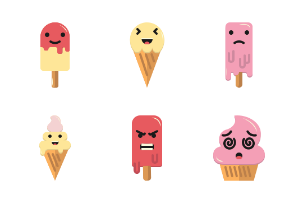 Ice Cream Emoticon Sticker