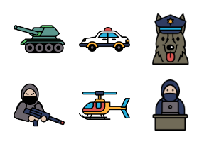 Illustration in the concept of police in a colorful line style
