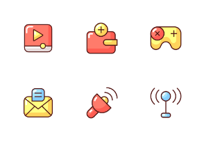 Interface icons. Color. Filled