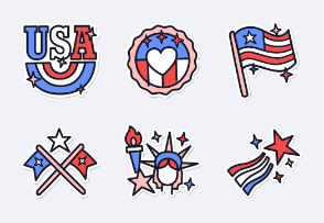 July 4th stickers