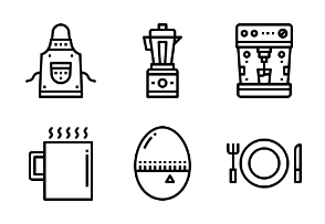 Kitchen accessories outline