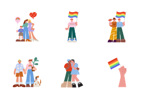LGBTQ Plus couples illustration
