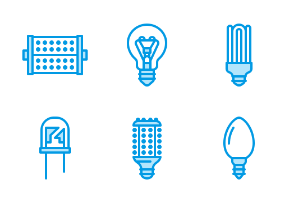 Light bulbs, Led lamps - Blue line