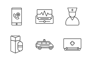 Medical and Healthcare Line Art Style