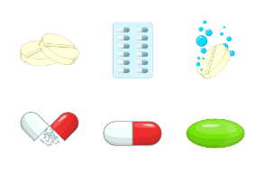 Medicine drugs - cartoon style