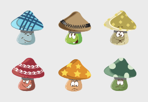 Mushroom Emoji Cartoons