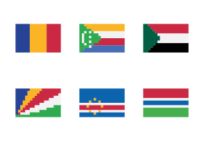 Pixel Art African Country Flags