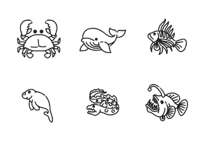 Sea   Animals Outline Pack