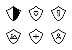 Shields in Doodle Drawing Line Pack