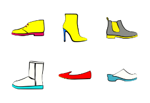 Shoe Types Vector Set