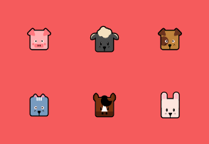 Cute square animals