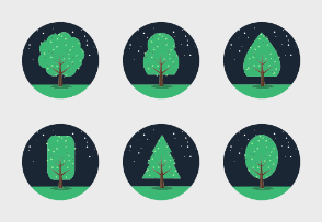 Trees at Night - Circle