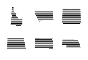 USA States Map J-Strips Glyph