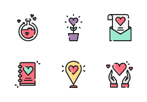 Valentine With Outline And Color Iconset
