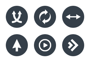 Vector collection of 64 simplistic arrow icons.