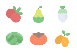 Vegetables and Fruits 3 Flat